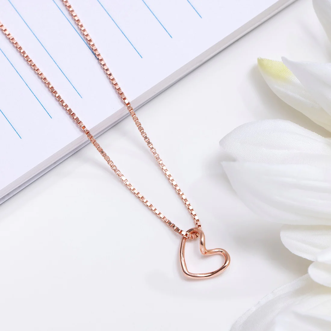 Heartfelt Radiance Rose Gold Plated 925 Sterling Silver Pendant