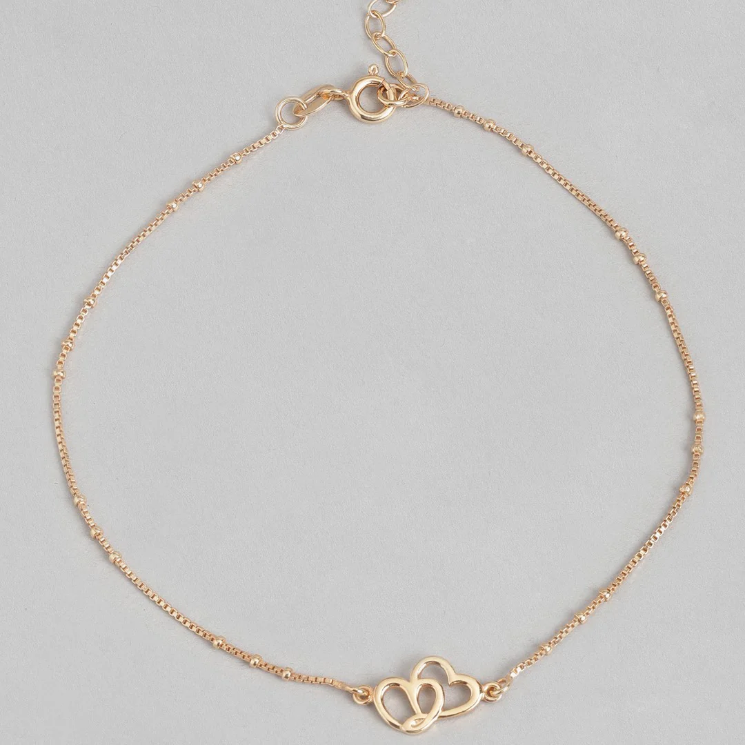 Hearts Rose-Gold plated 925 Anklet - Image 6