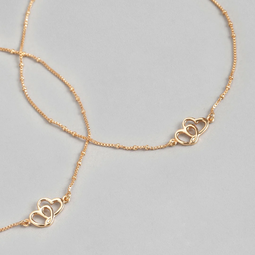 Hearts Rose-Gold plated 925 Anklet - Image 7