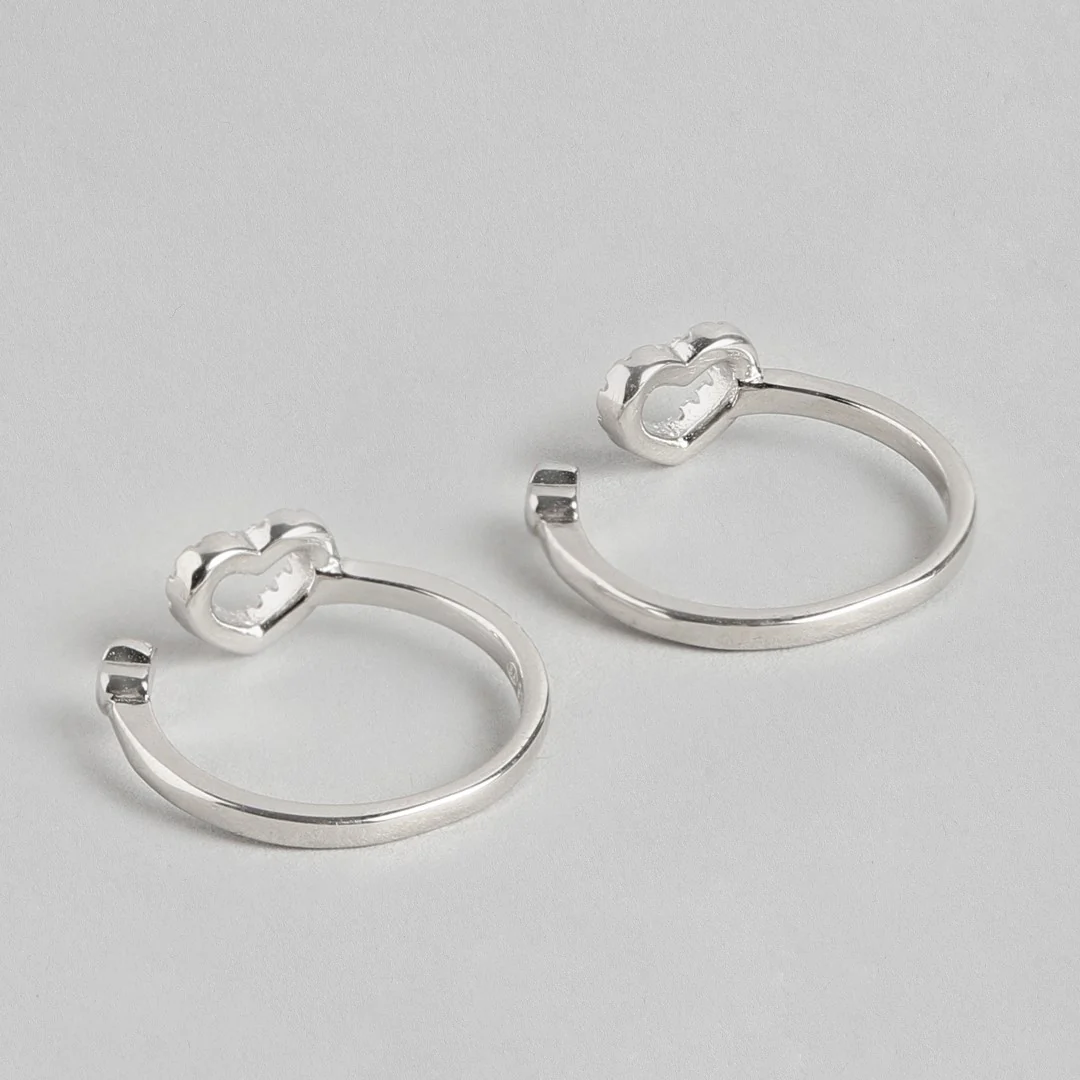 Hearts Silver Adjustable 925 Silver Toe Ring - Image 6