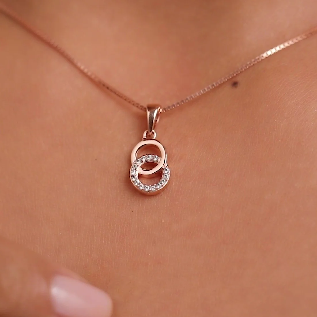 Duality in Rose Gold 925 Sterling Silver Jewelry Set with Twin Circles - Image 13