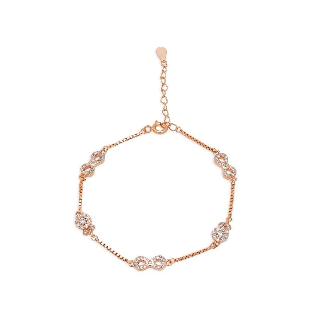 Infinite Elegance 925 Sterling Silver Rose Gold-Plated Bracelet - Image 4