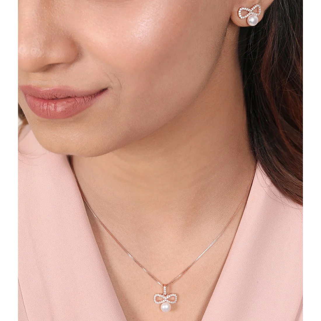 Infinite Elegance Rose gold Plated 925 Sterling Silver Jewelry Set - Image 2