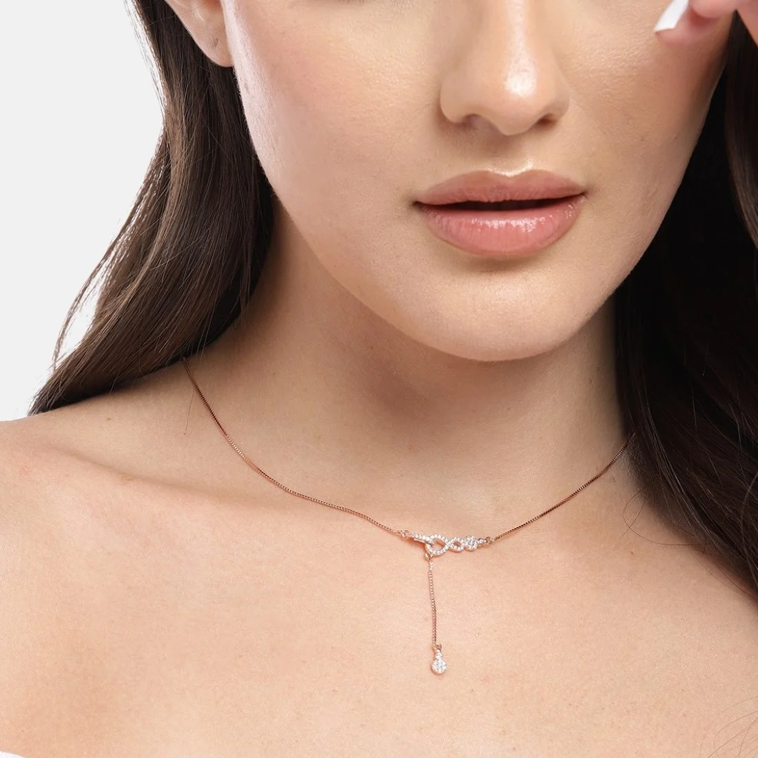 Infinite Elegance Rose Gold-Plated 925 Sterling Silver Necklace - Image 3
