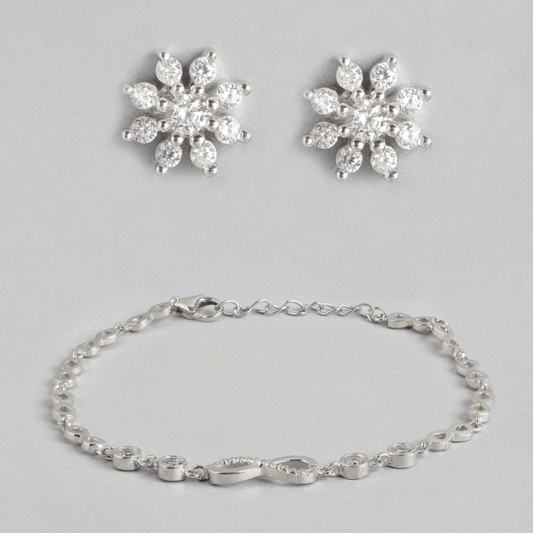 Infinite Floral Love 925 Silver Jewellery Set - Valentines Edition With Gift Box - Image 2
