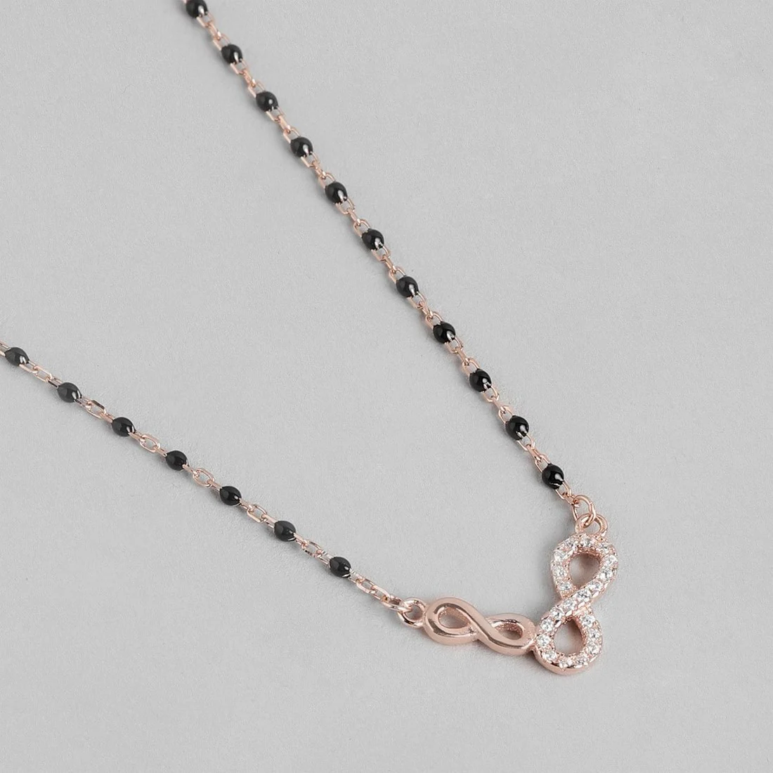 Infinite Love Rose Gold Plated 925 Sterling Silver Dual Infinity Mangalsutra - Image 5