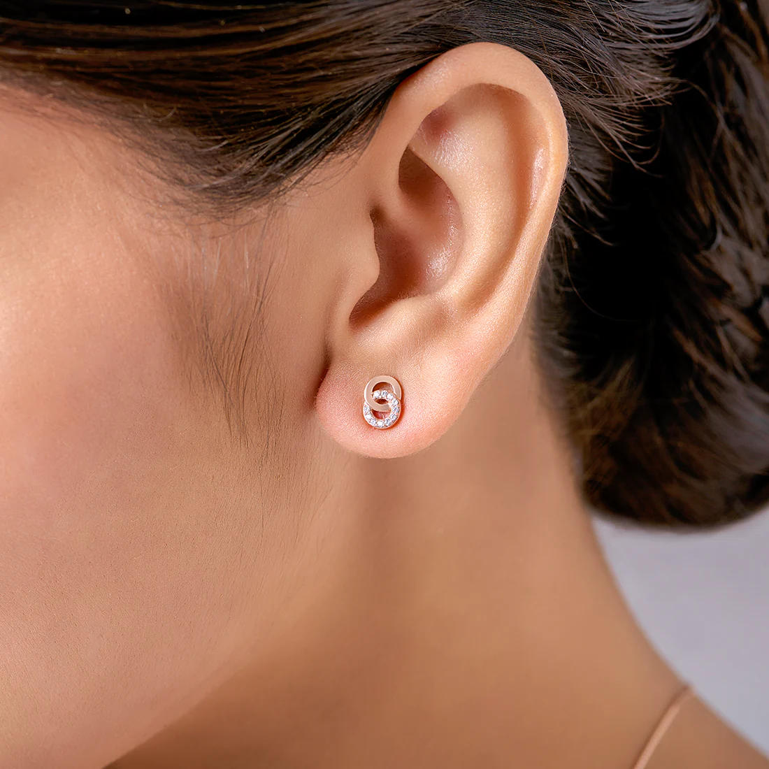 Infinite Radiance 925 Sterling Silver Rose Gold-Plated Infinity Earrings - Image 2