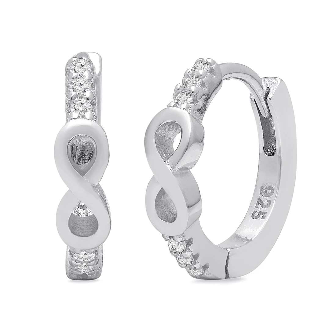 Infinite Radiance Loops Rhodium-Plated 925 Sterling Silver Hoops - Image 3