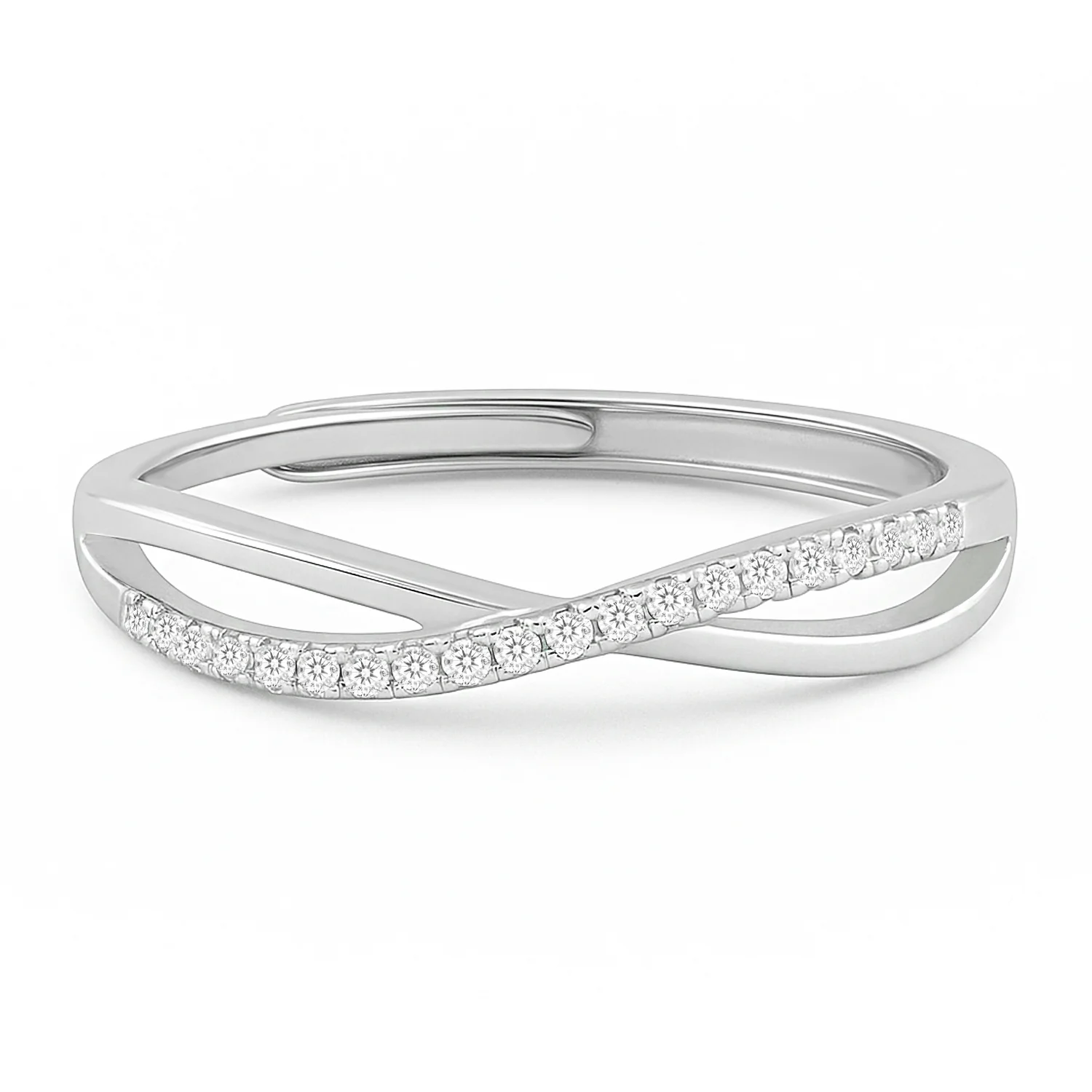 Zavya Promise-Box x Infinite Sparkle Adjustable Rhodium Plated Ring (Adjustable) - Image 7
