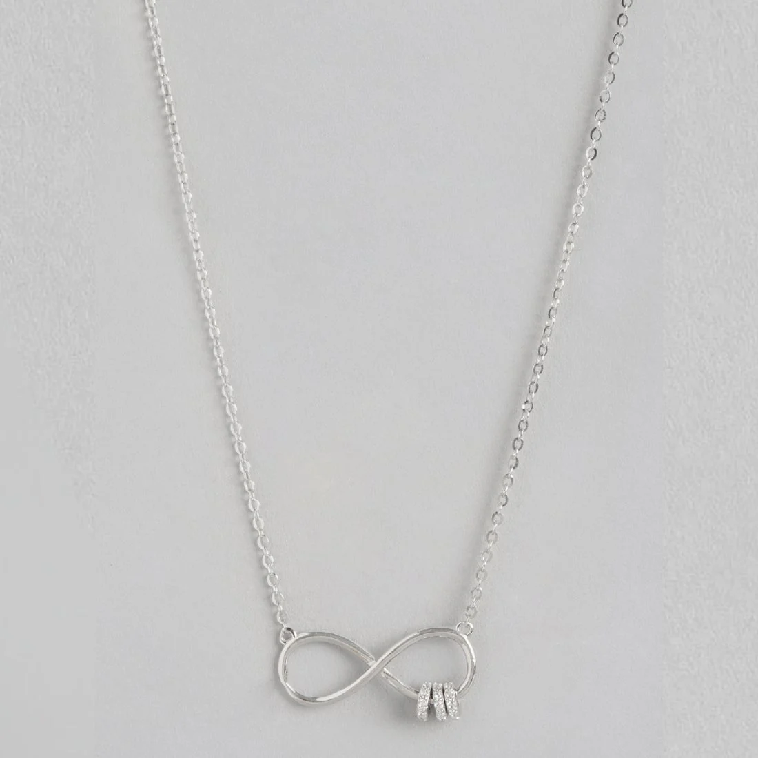 Infinite Sparkle Elegance Rhodium-Plated 925 Sterling Silver Necklace - Image 4