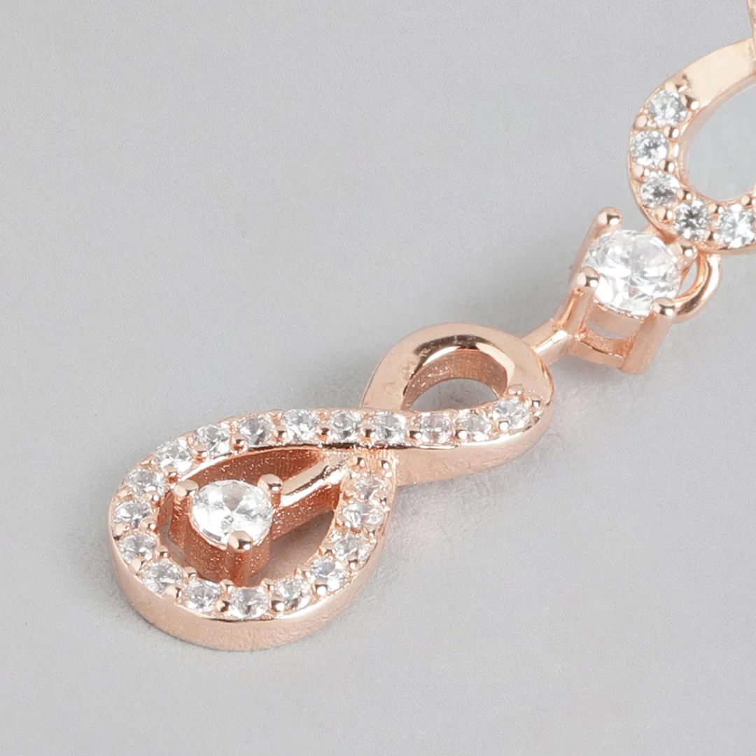 Infinite Sparkle Rose Gold-Plated 925 Sterling Silver Stud Earrings - Image 4