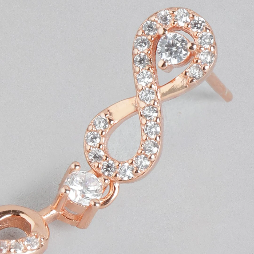 Infinite Sparkle Rose Gold-Plated 925 Sterling Silver Stud Earrings - Image 5