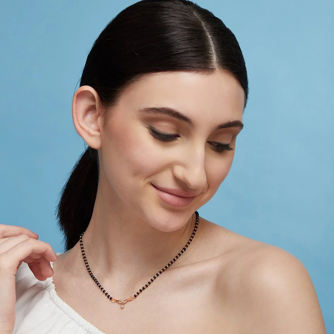 Infinity CZ Rose Gold Plated 925 Sterling Silver Mangalsutra - Image 3