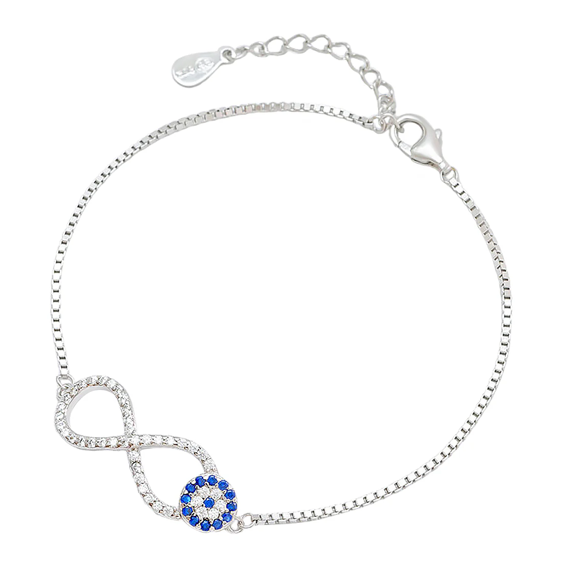 Infinity Evil Eye 925 Silver Rhodium Plated Bracelet - Image 5