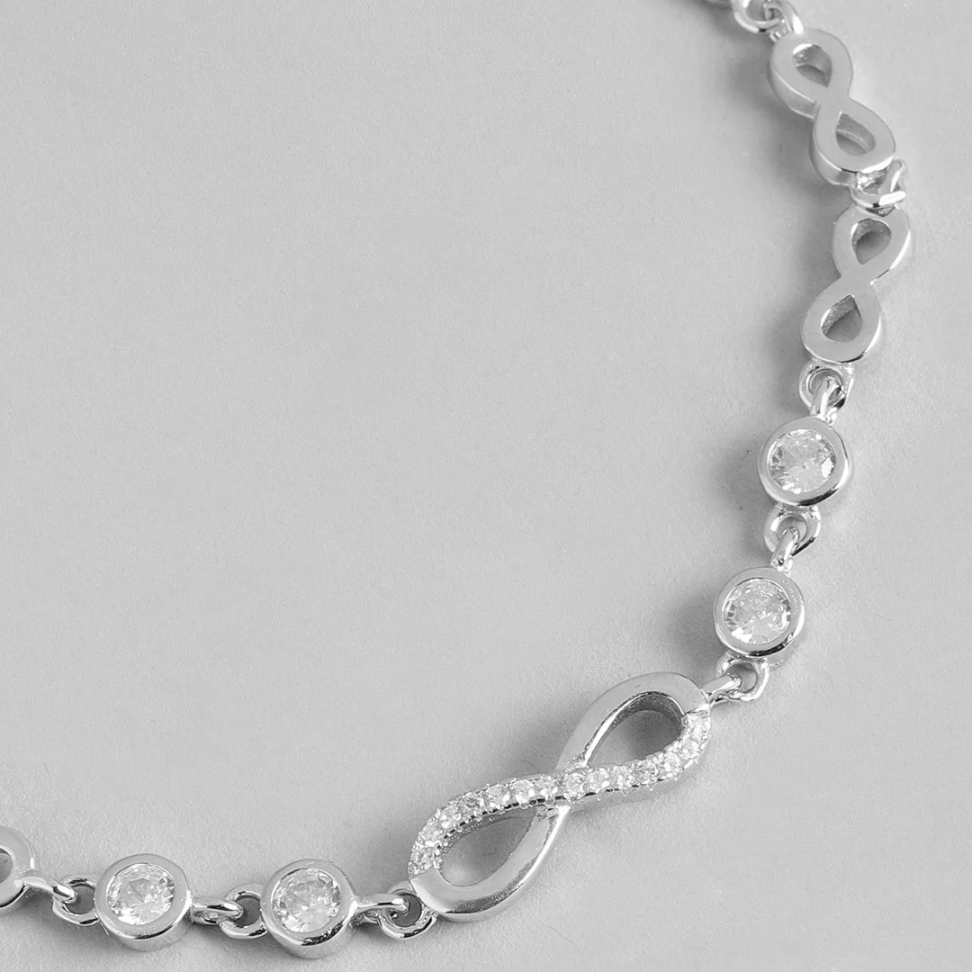 Infinity Floral Rhodium Plated 925 Sterling Silver Jewellery Combo - Image 8