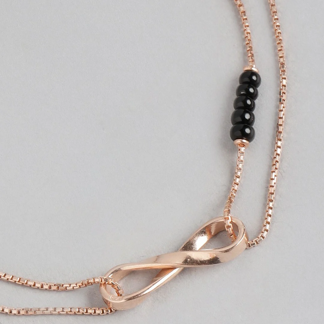 Infinity Rosegold Plated Beads 925 Sterling Silver Bracelet - Image 5