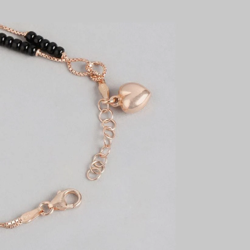 Infinity Rosegold Plated Beads 925 Sterling Silver Bracelet - Image 6