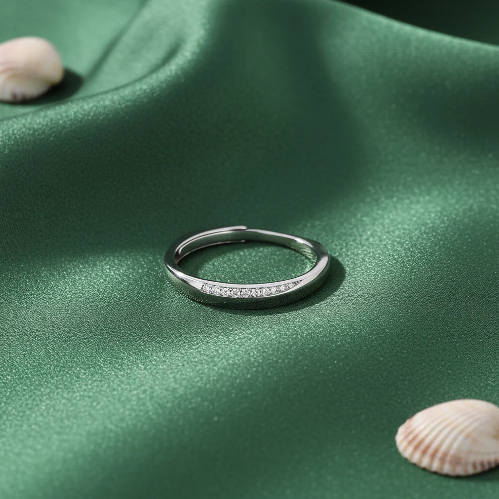 Band of Love Rhodium Plated Ring (Adjustable) - Image 6