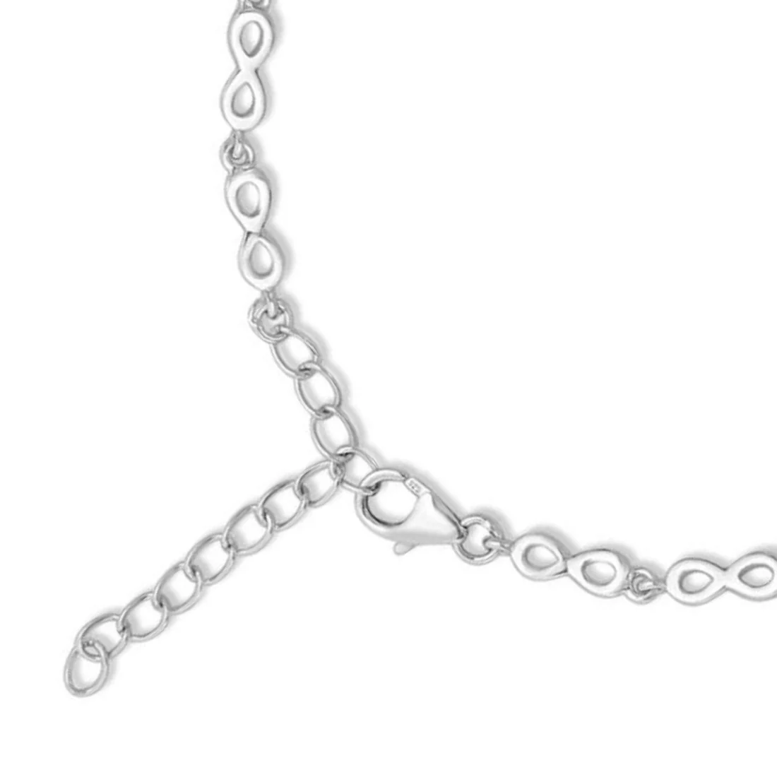 Infinity Rhodium plated CZ 925 Sterling Silver Bracelet - Image 8