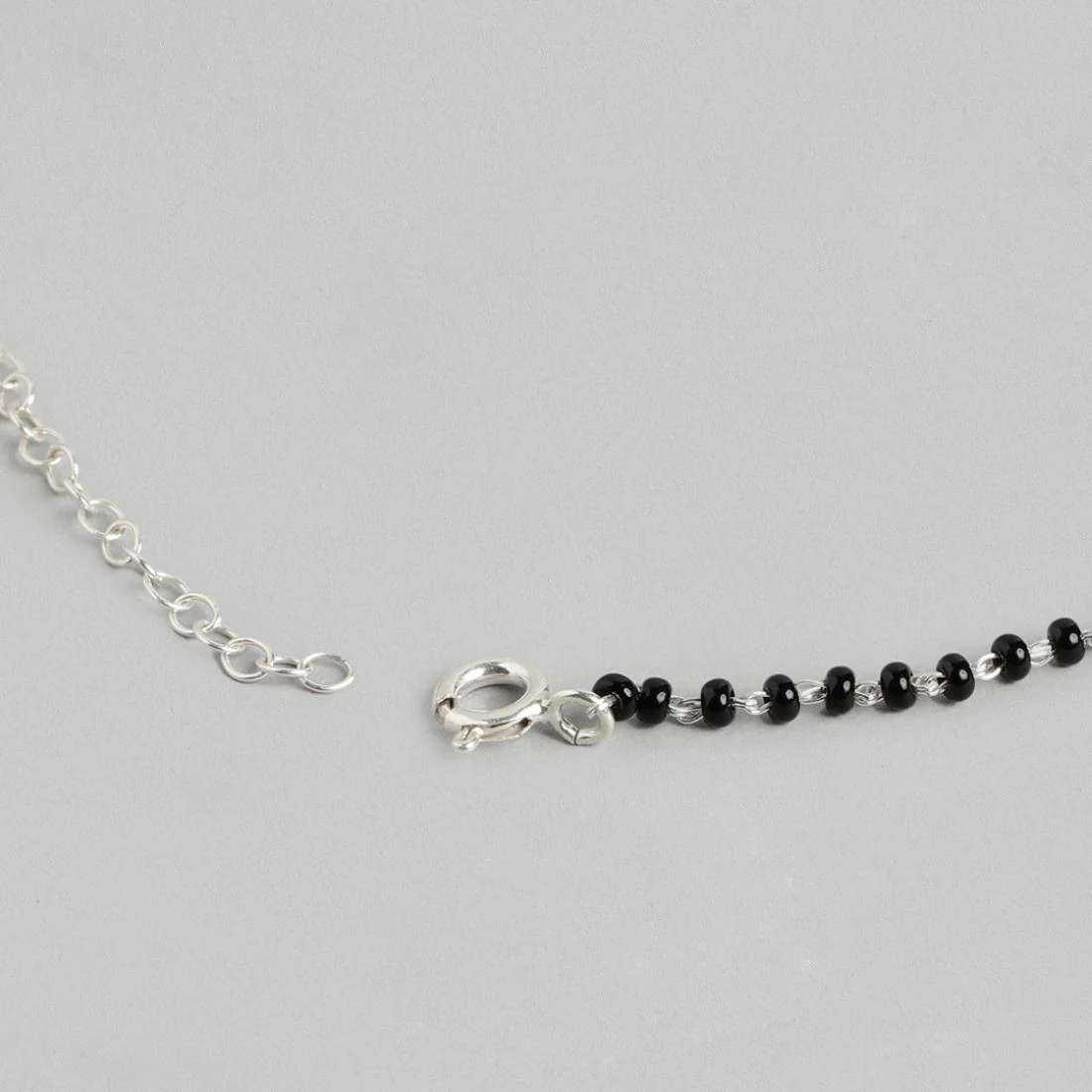 Infinity with Dangling Stone Rhodium Plated 925 Silver Mangalsutra - Image 8