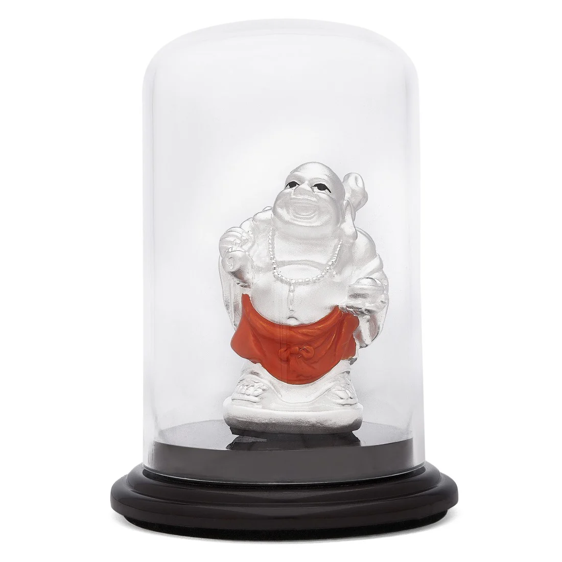 Joyful Illumination Rhodium-Plated 999 Silver Laughing Buddha Idol - Image 2