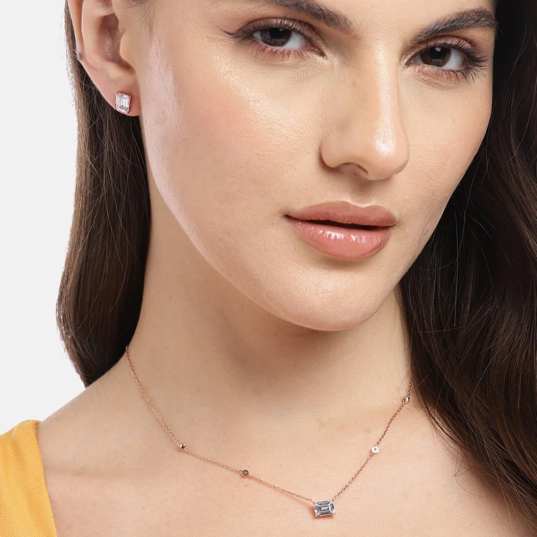 Radiant Glow Rose Gold-Plated CZ 925 Sterling Silver Jewelry Set - Image 2