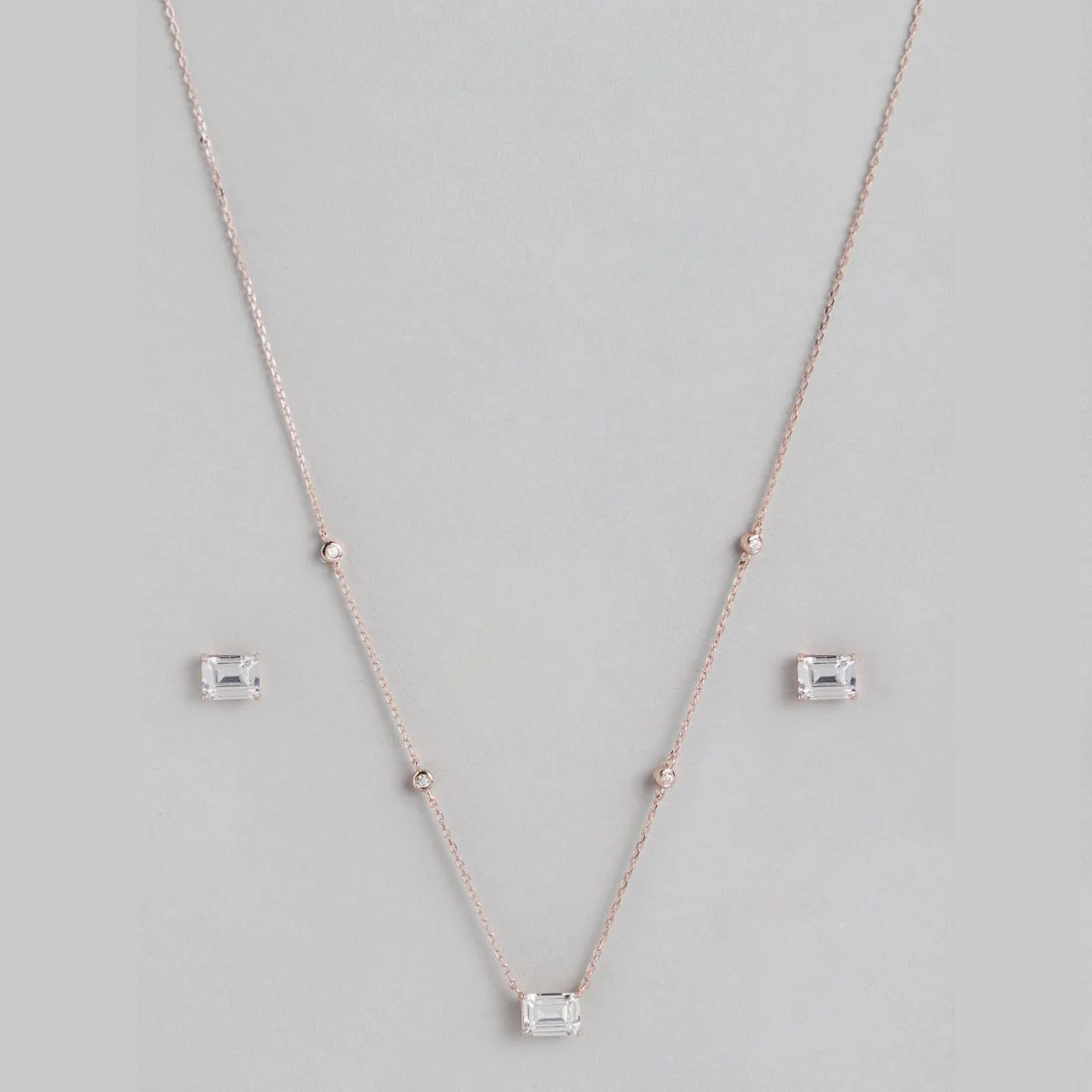 Radiant Glow Rose Gold-Plated CZ 925 Sterling Silver Jewelry Set - Image 3