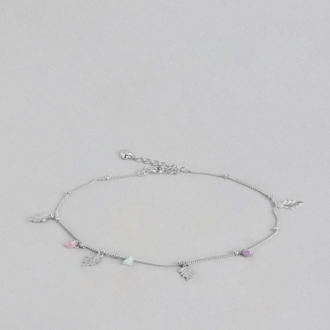 Leaf & Drops 925 Sterling Silver Anklet - Image 6