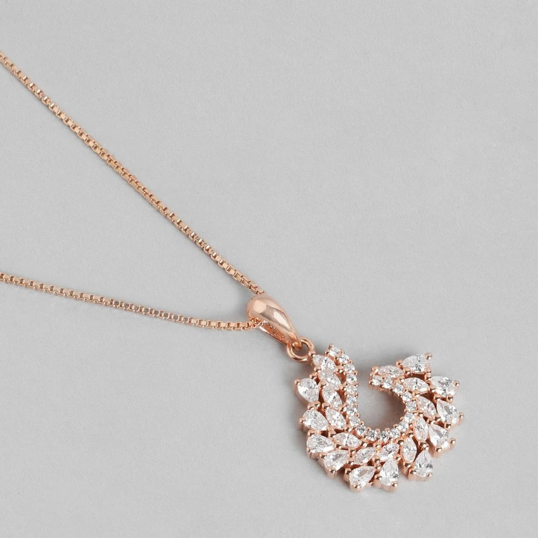 Leafy Elegance Rose Gold-Plated 925 Sterling Silver Jewelry Set - Image 8