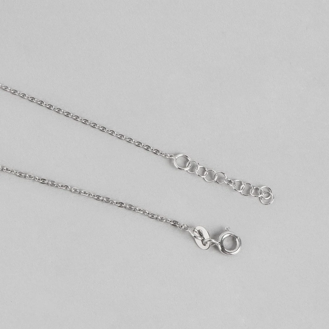 Leafy Rhodium Plated 925 Sterling Silver Link Chained Anklet - Image 6