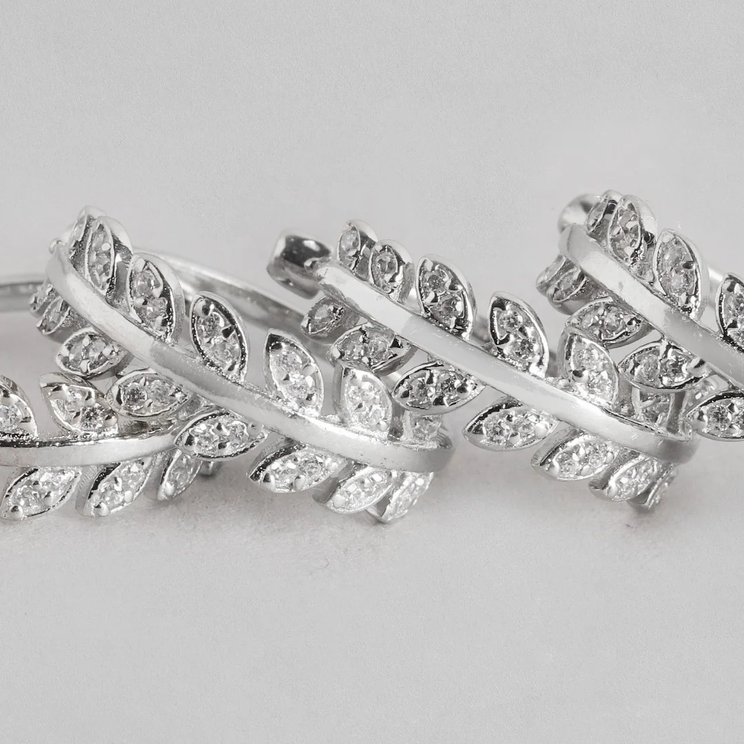 Leafy Silver Adjustable 925 Silver Toe Ring Combo - Image 4