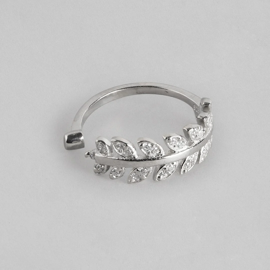 Leafy Silver Adjustable 925 Silver Toe Ring Combo - Image 8