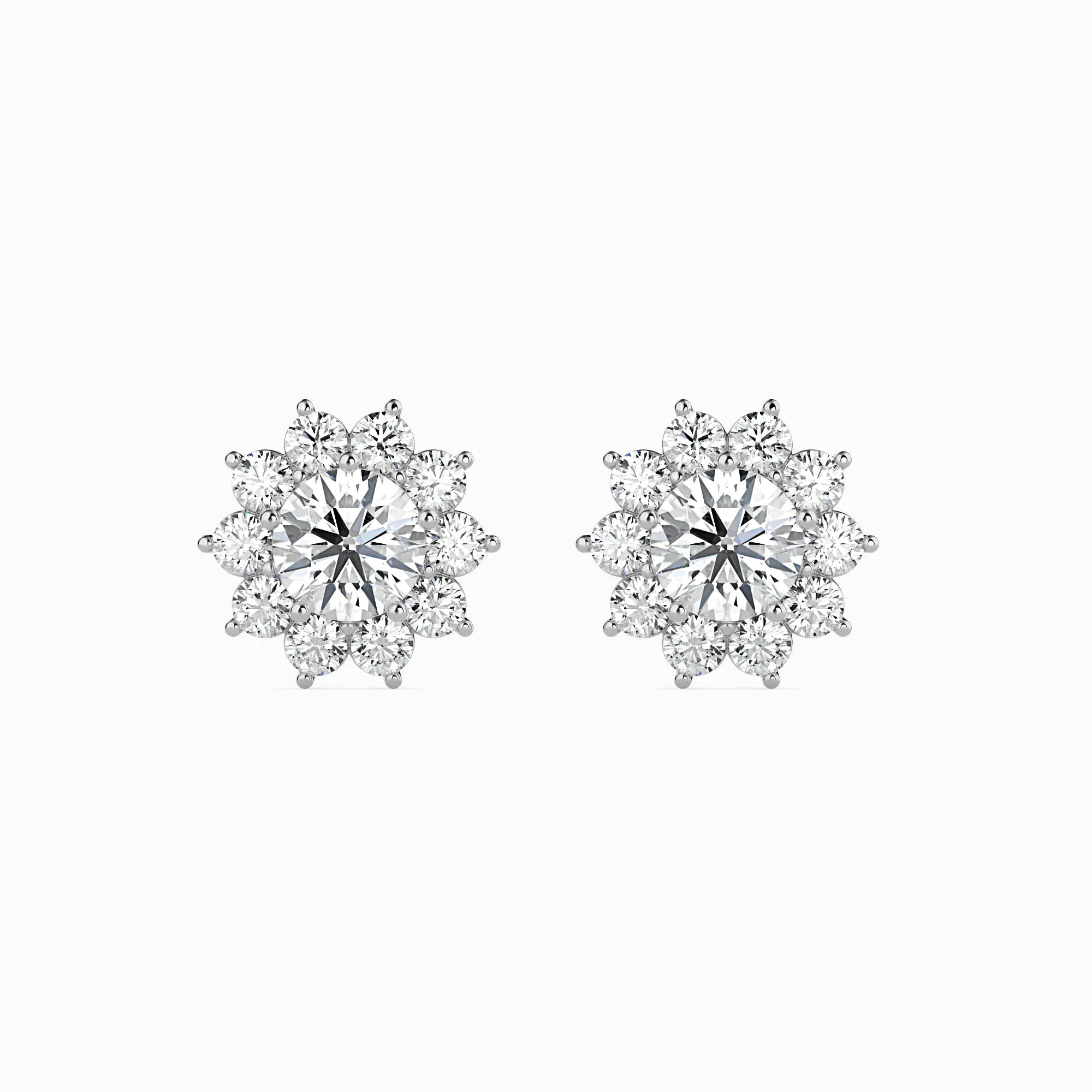 1 CT Floral Brilliance Gold Diamond Earrings - Image 11