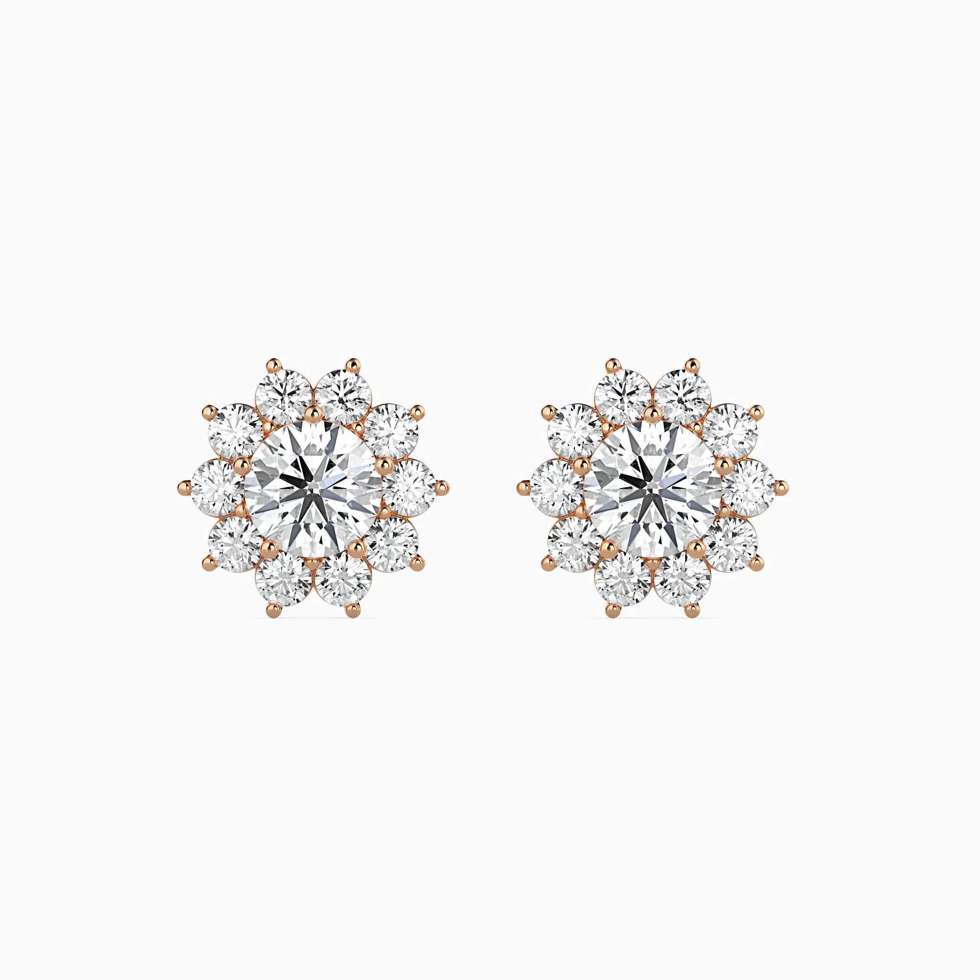 1 CT Floral Brilliance Gold Diamond Earrings - Image 7