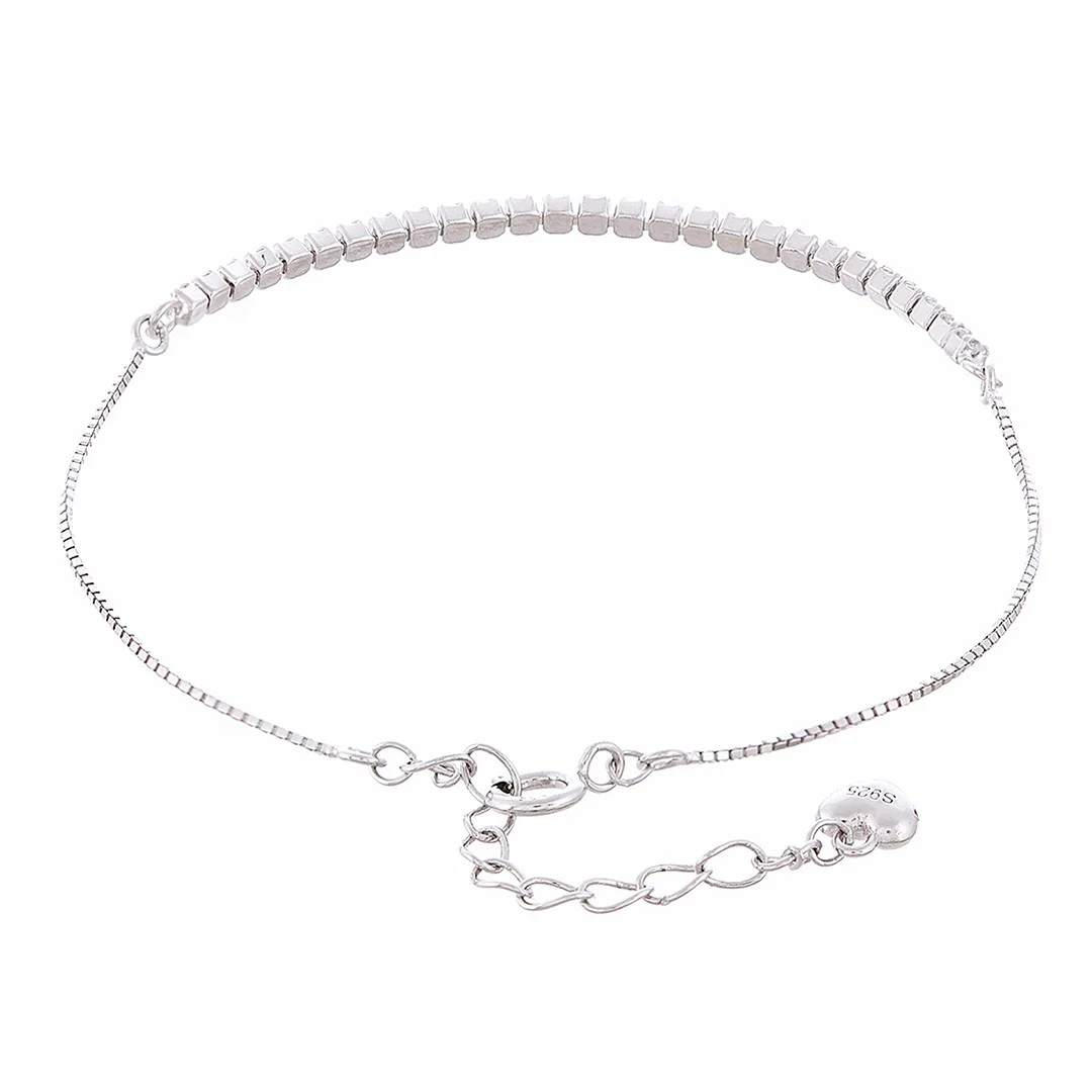 Linear Sleek Zircon 925 Silver Bracelet - Image 4