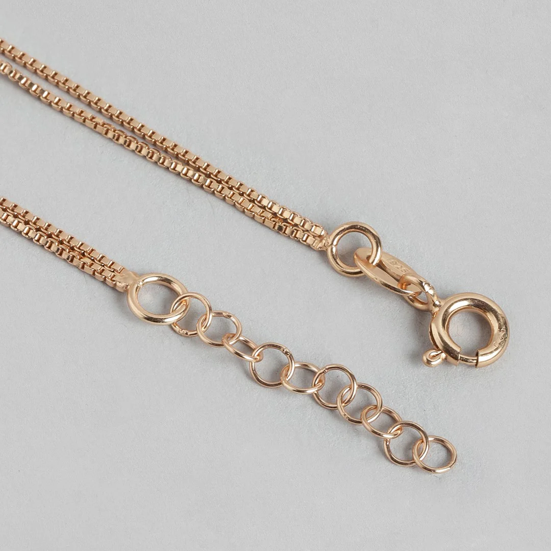 Linked Hearts Harmony Rose Gold-Plated 925 Sterling Silver Combo Anklet - Image 8