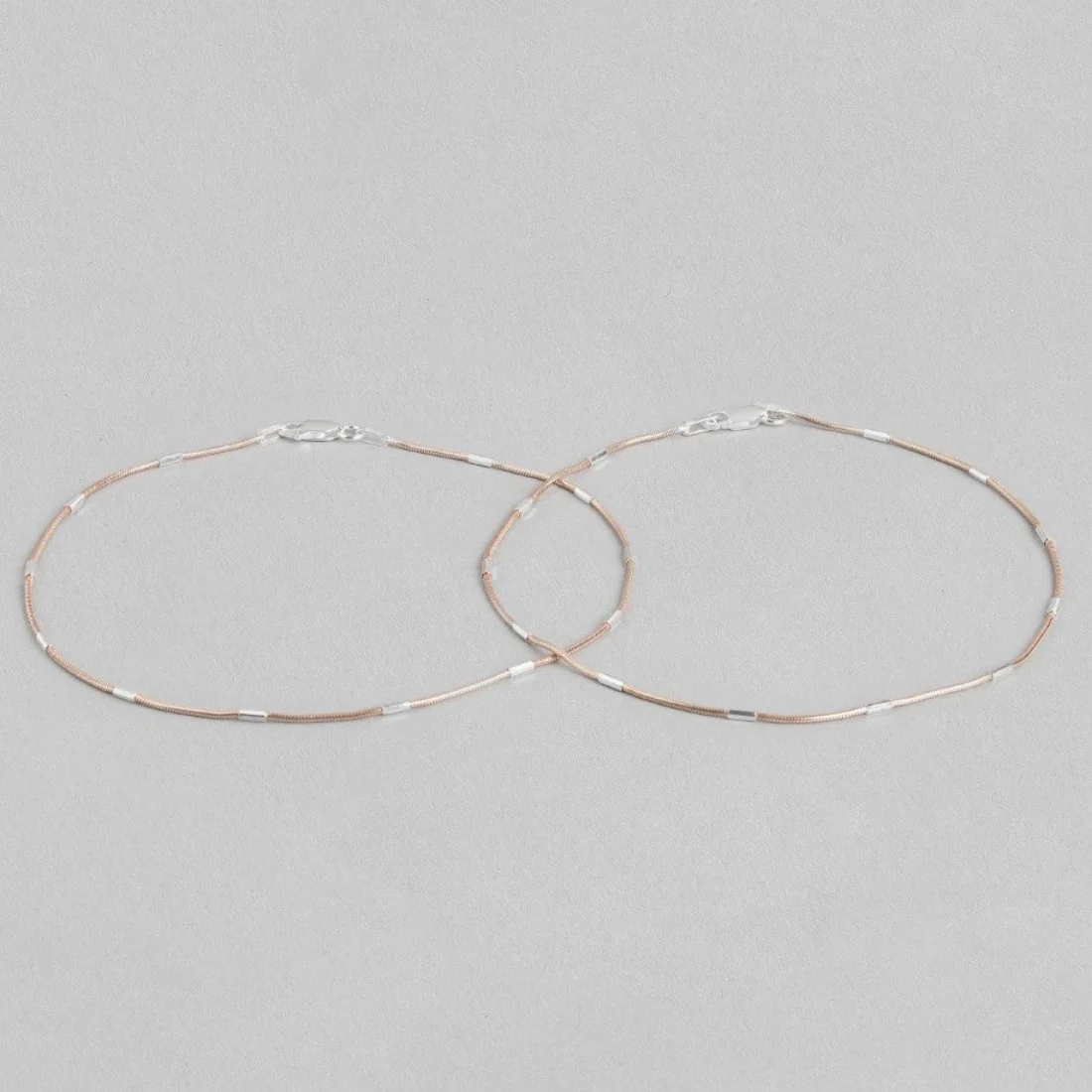 Sensational 925 Silver Snake Anklet In Rose Gold - Image 6