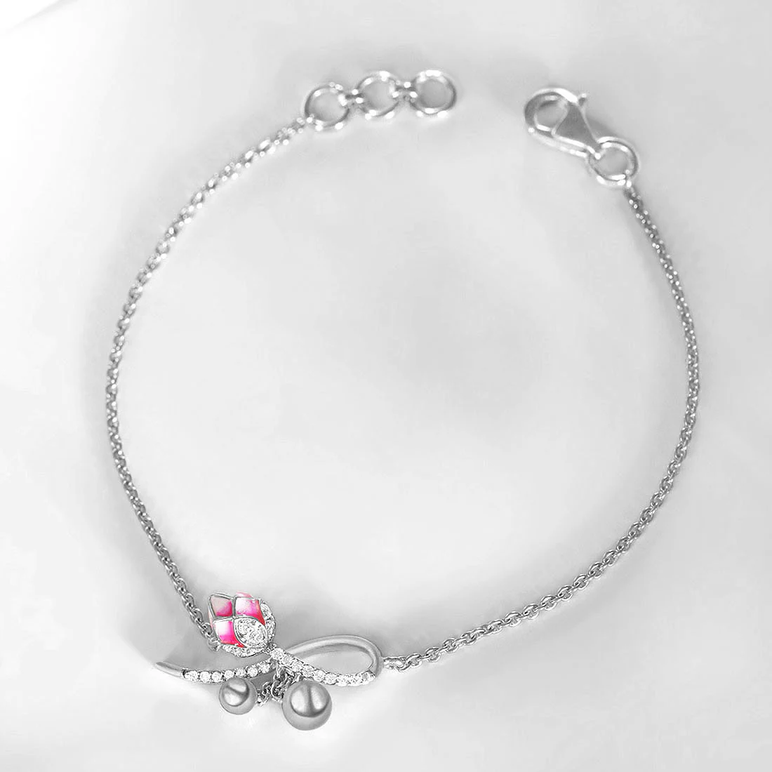Lotus Radiance Rose Gold Bracelet with Lab-Grown Diamonds - Image 7