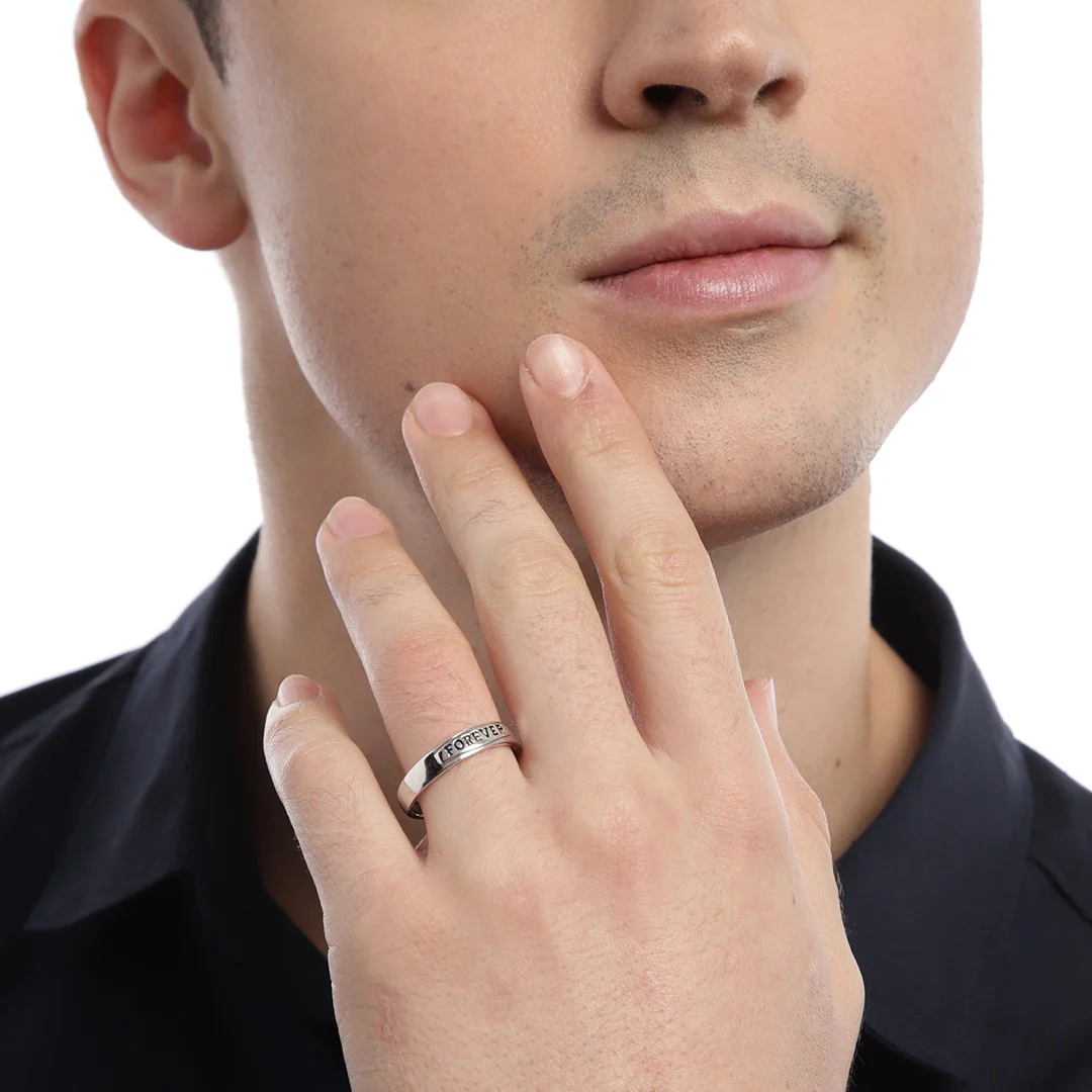 Love Forever 925 Sterling Silver Couple Ring (Adjustable) - Image 2