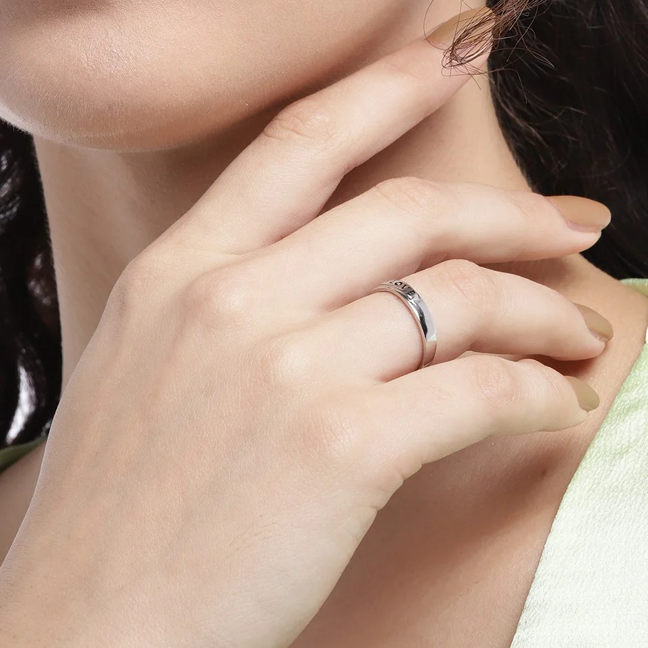 Love Forever 925 Sterling Silver Couple Ring (Adjustable) - Image 3
