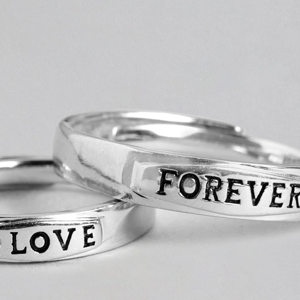 Love Forever 925 Sterling Silver Couple Ring (Adjustable) - Image 6
