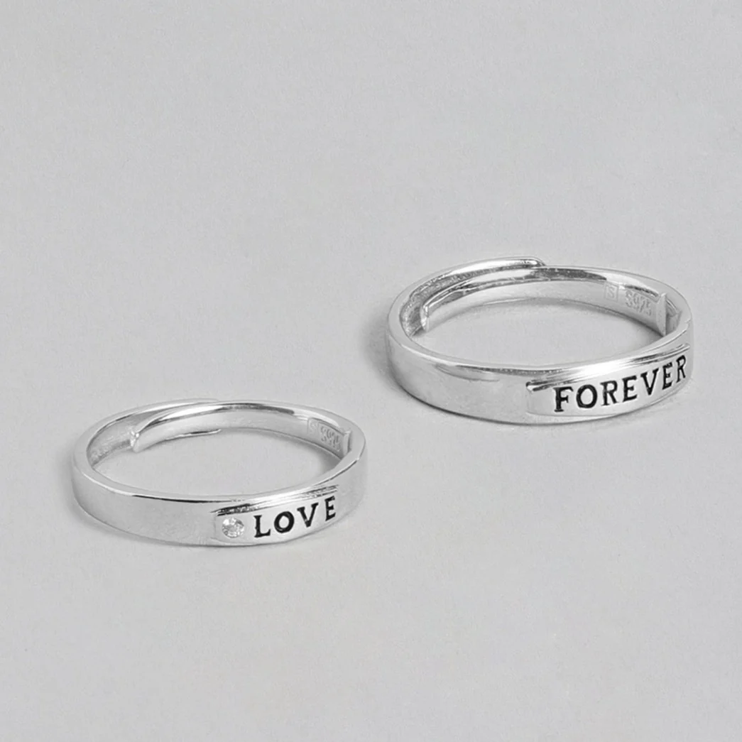 Love Forever 925 Sterling Silver Couple Ring (Adjustable) - Image 7