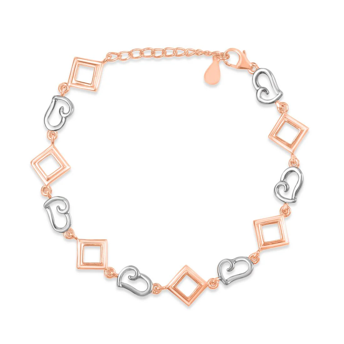 Love Geometry Dual Plated 925 Sterling Silver Bracelet - Image 3