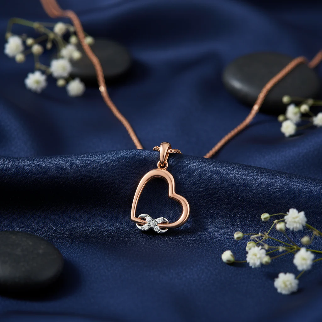 Love's Infinite Path Rhodium & Rose Gold Plated Necklace