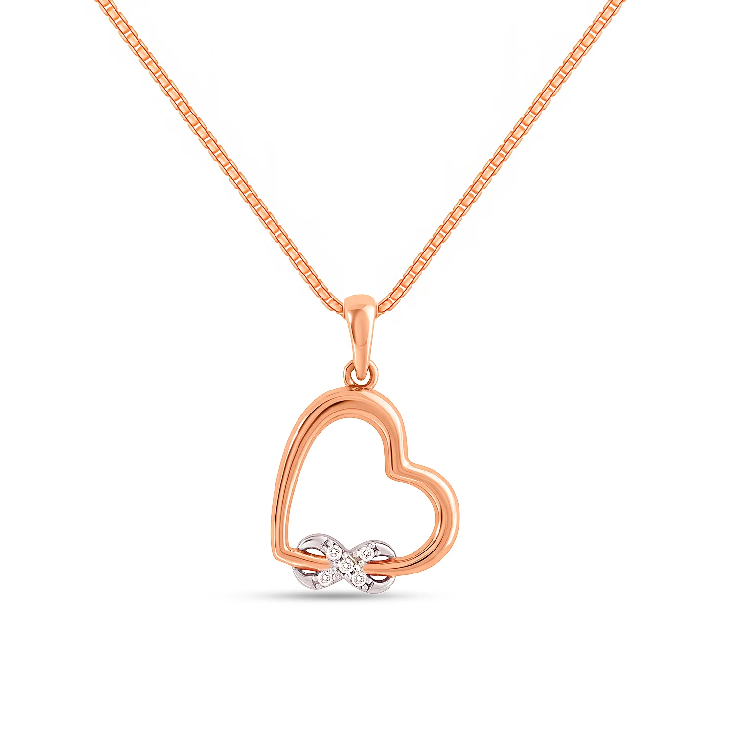 Love's Infinite Path Rhodium & Rose Gold Plated Necklace - Image 4