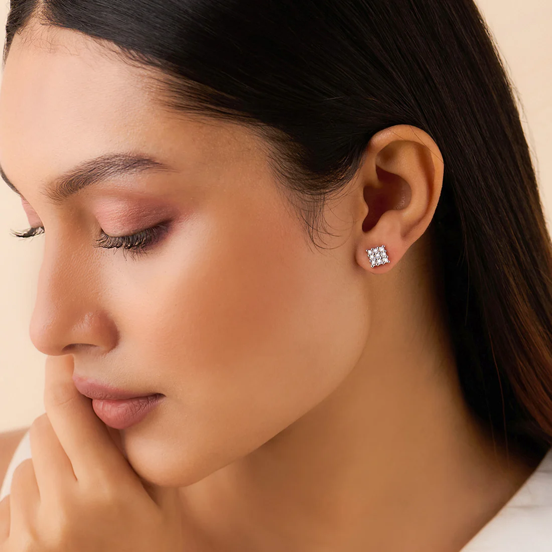 Luminous Lattice Rhodium Plated Cubic Zirconia Jewellery Set - Image 3