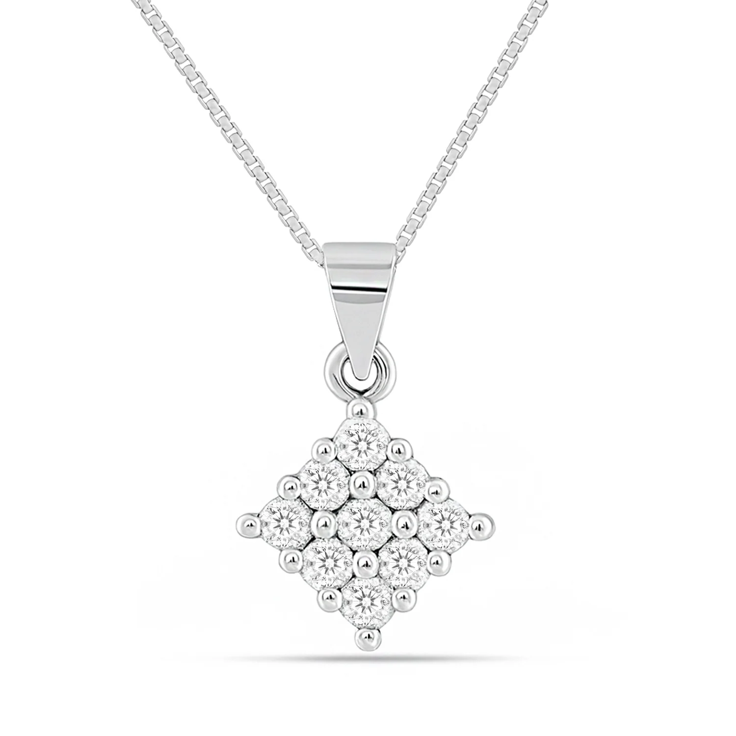 Luminous Lattice Rhodium Plated Cubic Zirconia Jewellery Set - Image 6
