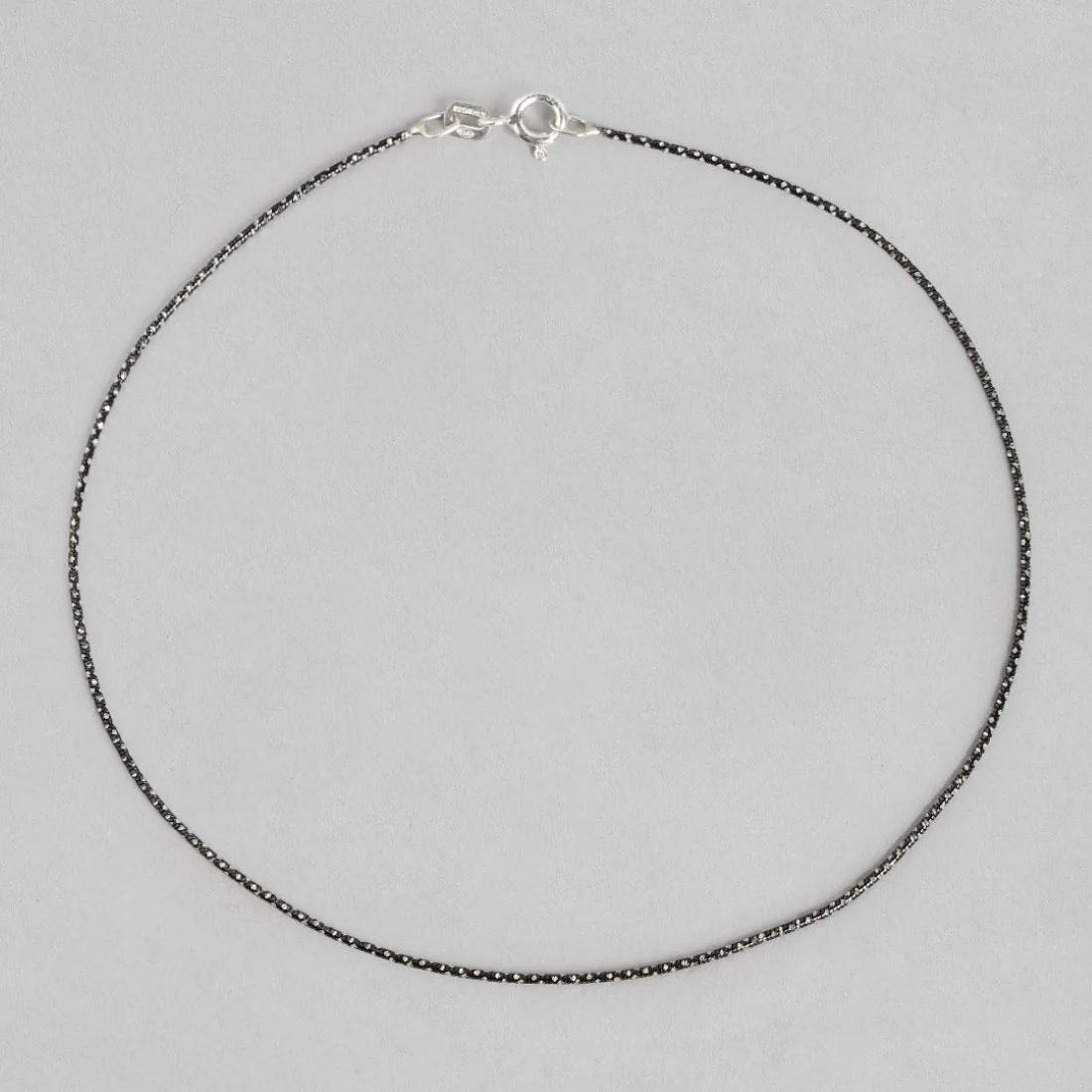 Luminous Links Rhodium-Plated 925 Sterling Silver Beads Chain Anklet - Image 5