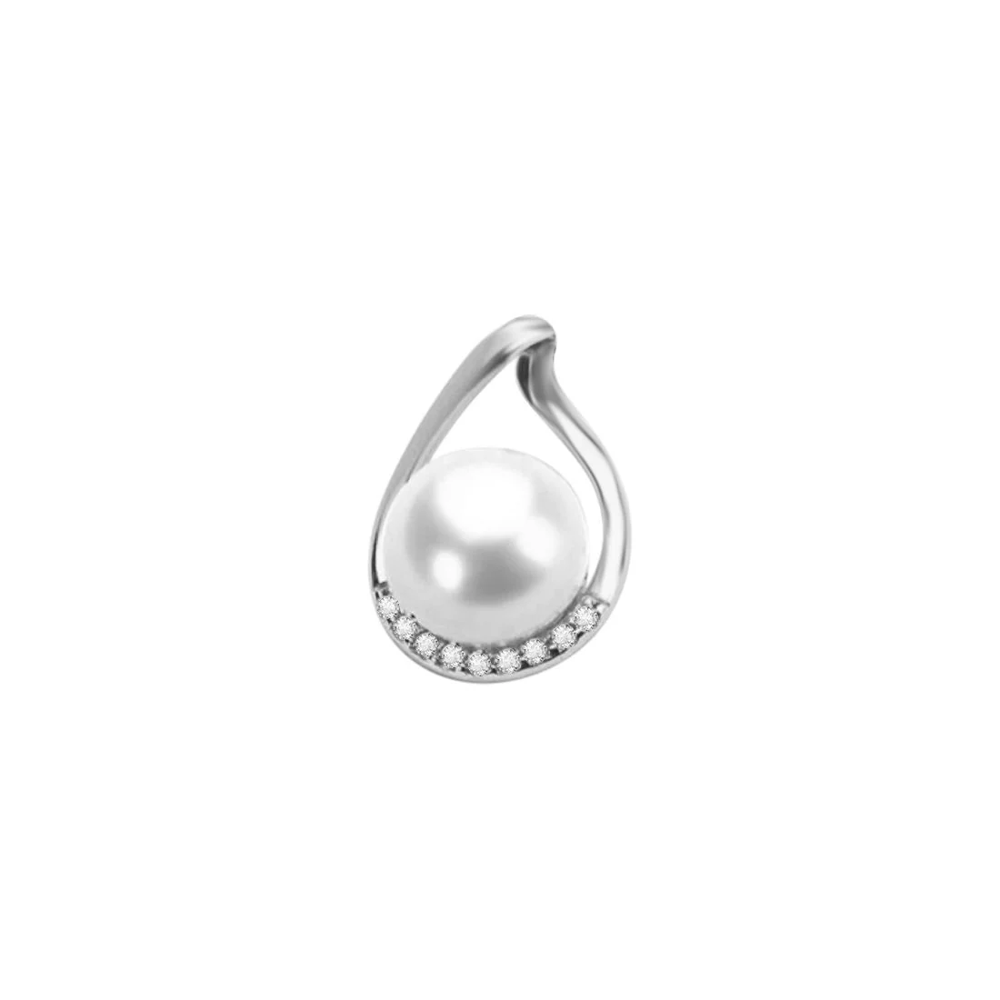 Lustrous Fusion Rhodium-Plated 925 Sterling Silver Pendant with Chain - Image 3