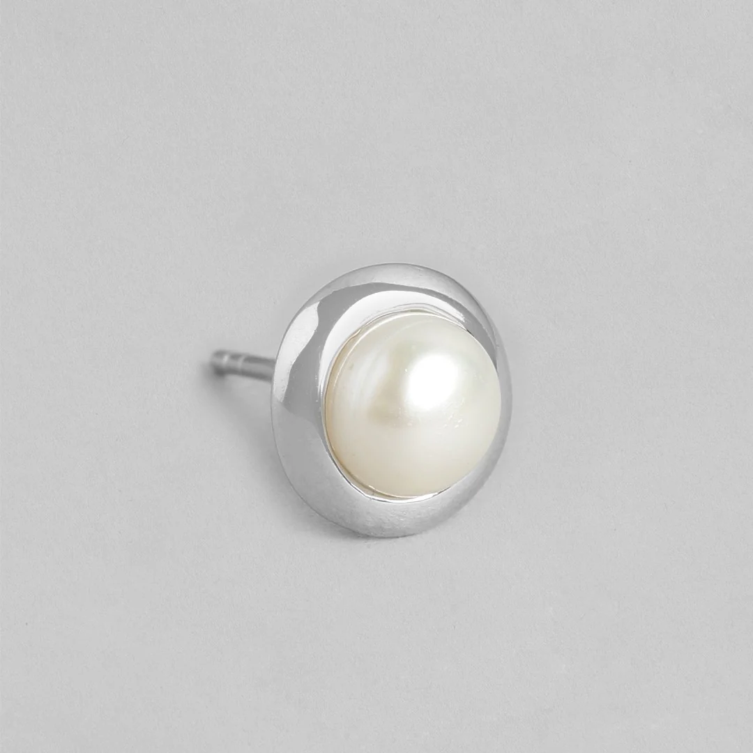 Lustrous Pearls Rhodium-Plated 925 Sterling Silver Earrings - Image 4